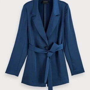 Scotch & Soda Silky Blazer Jacket in Blue